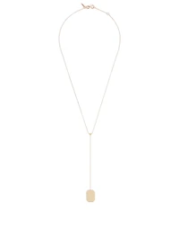 14K Rose And Yellow Gold Rectangle Lariat Necklace