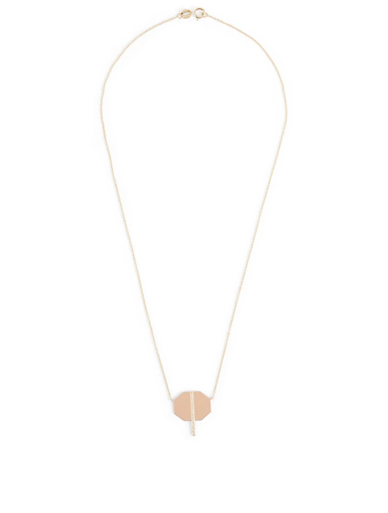 14K Rose And Yellow Gold Necklace With Diamonds