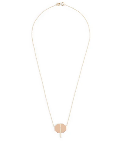 14K Rose And Yellow Gold Necklace With Diamonds