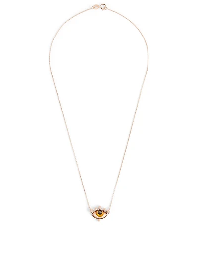 Russe Petit Jaune 14K Rose Gold Necklace With Diamonds