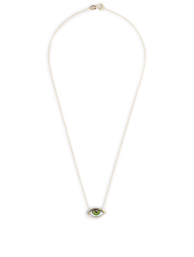 Petit Vert 14K Gold Necklace With Diamonds And Tsavorite
