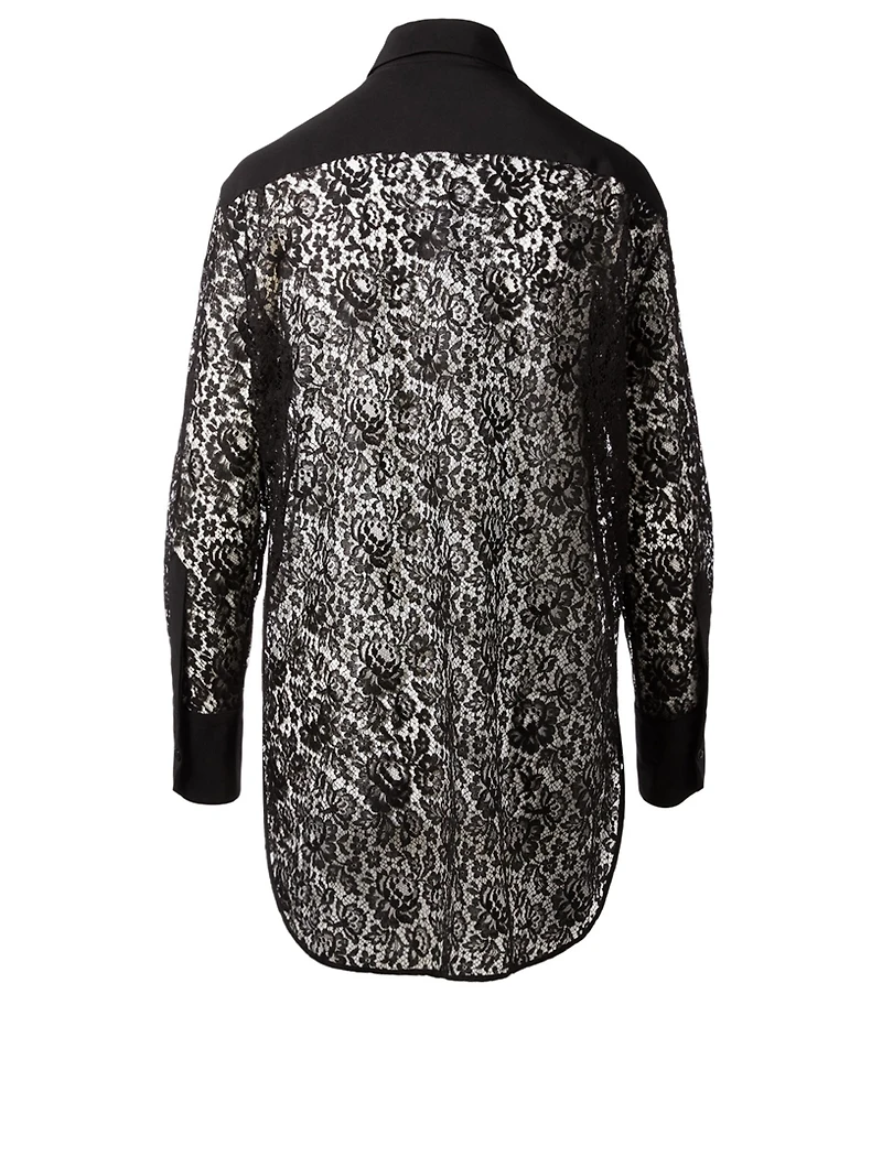 Lace Button-Up Blouse
