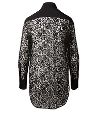 Lace Button-Up Blouse