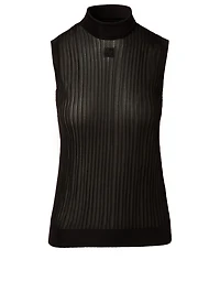 Ribbed Sleeveless Turtleneck