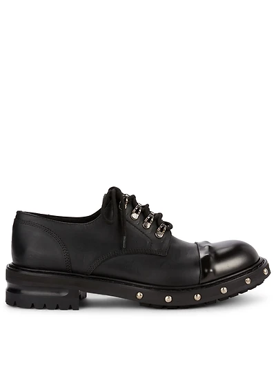 Hobnail Leather Derby Shoes