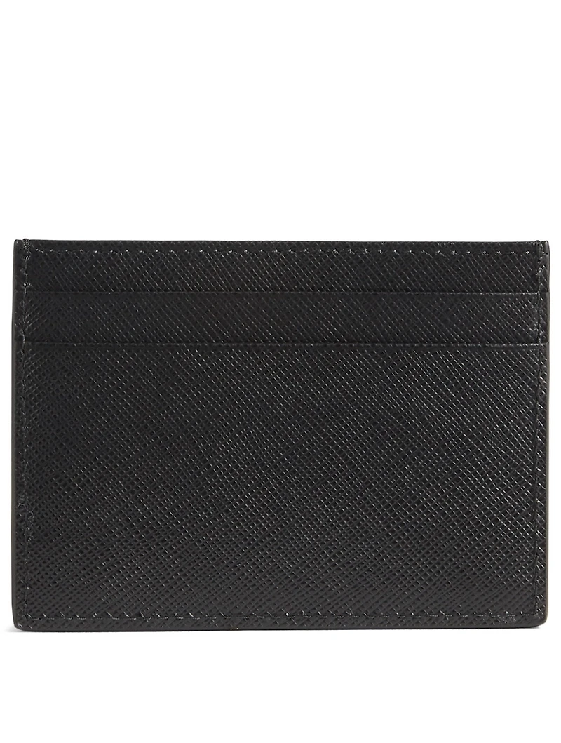 Printed Saffiano Leather Card Holder