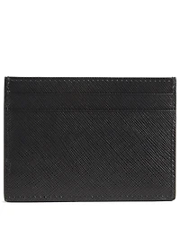 Printed Saffiano Leather Card Holder