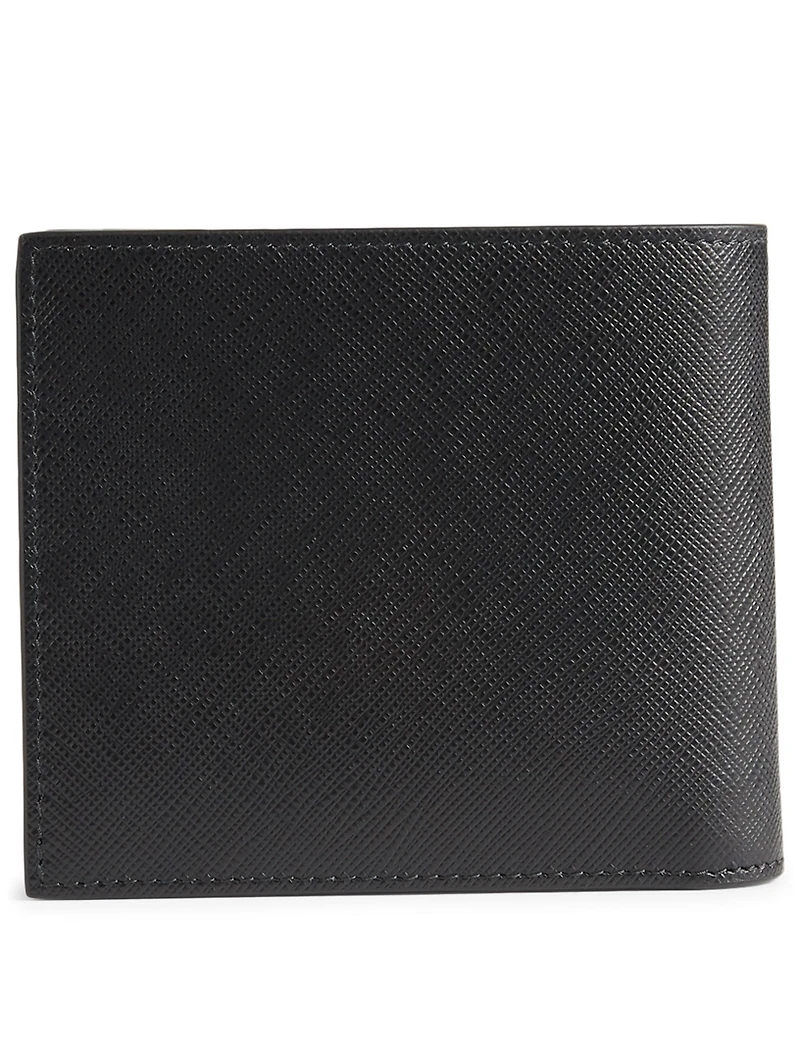 Printed Saffiano Leather Bifold Wallet