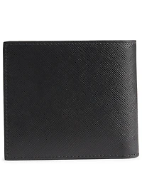 Printed Saffiano Leather Bifold Wallet