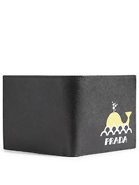 Printed Saffiano Leather Bifold Wallet