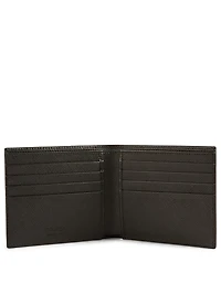 Printed Saffiano Leather Bifold Wallet