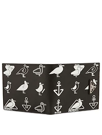 Printed Saffiano Leather Bifold Wallet