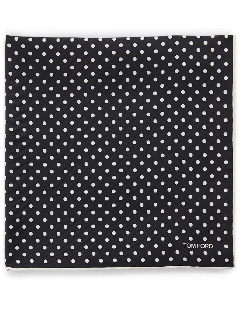 Silk Pocket Square In Polka Dot