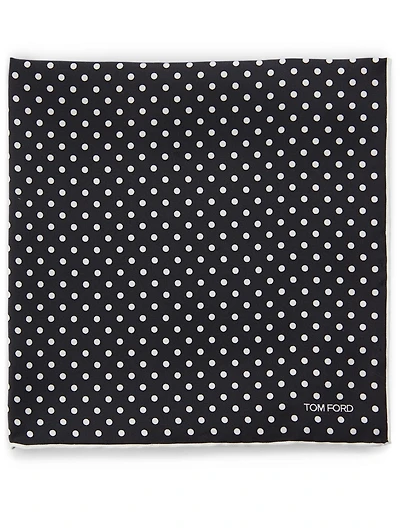 Silk Pocket Square In Polka Dot