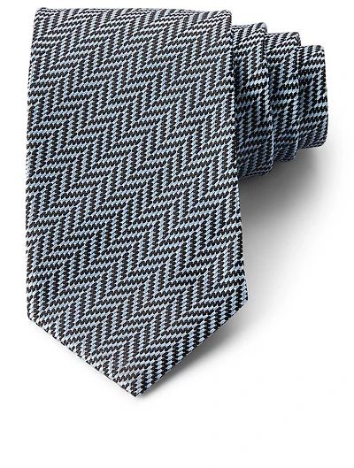 Silk Tie In Herringbone
