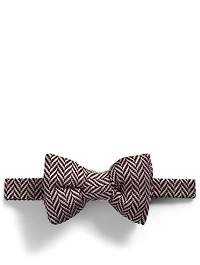 Silk Bow Tie In Herringbone