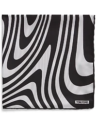 Silk Pocket Square In Wave Print