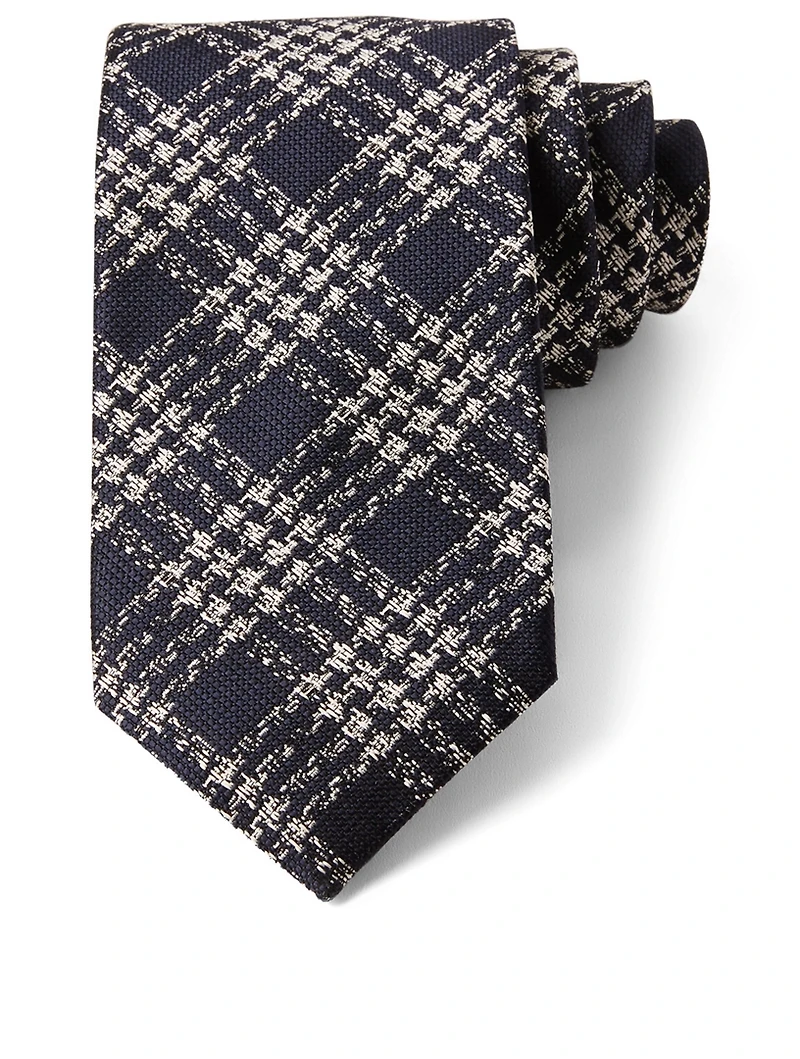 Silk Tie In Overcheck
