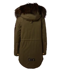 Superfreak Patch Parka With Fur Trim