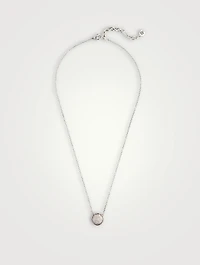 Carved Chain Silver Pendant Necklace With Diamonds