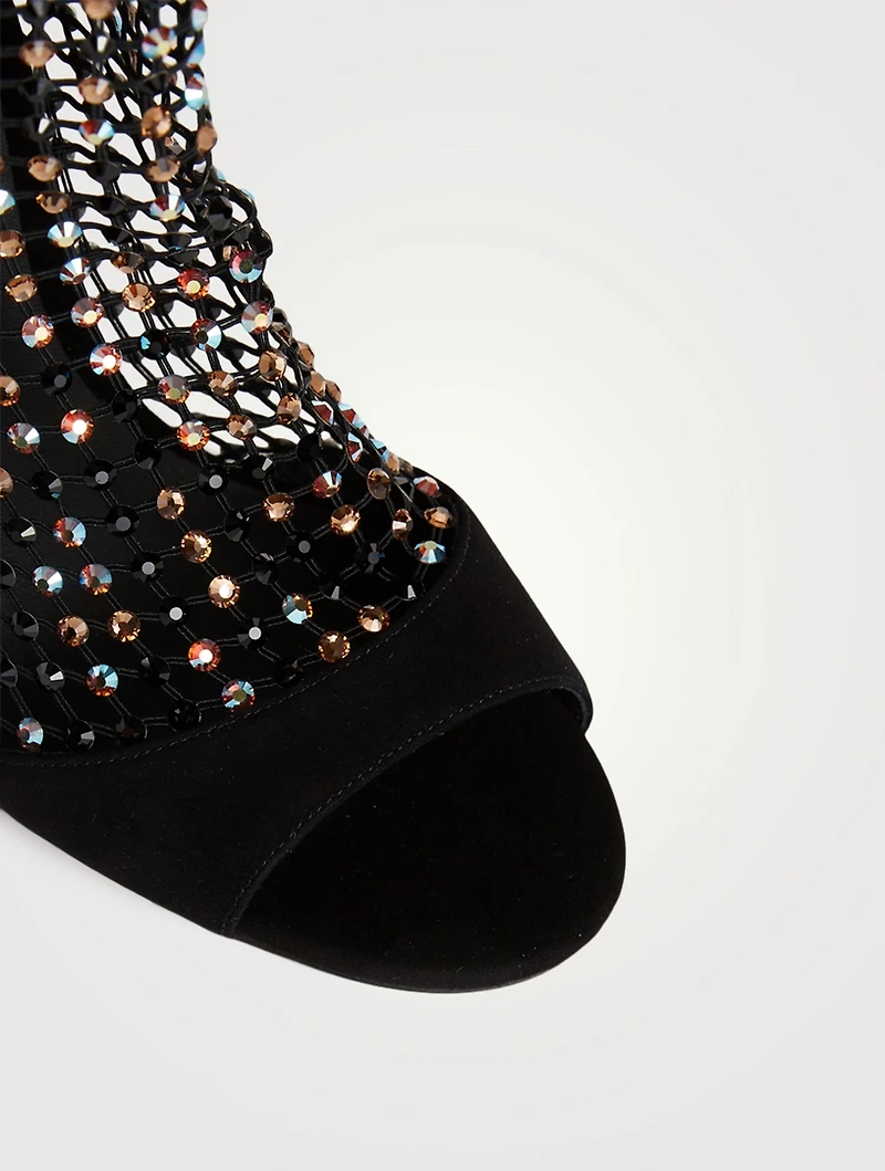 Galaxia 105 Suede And Strass Net Heeled Sandals