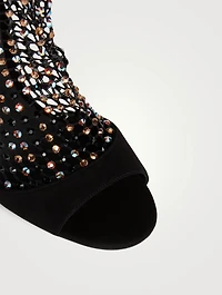 Galaxia 105 Suede And Strass Net Heeled Sandals