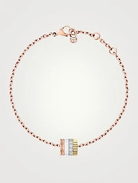White Edition Quatre Gold Chain Bracelet With White Ceramic And Diamonds
