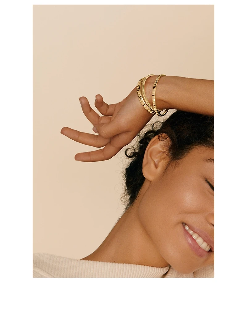 Quatre Clou De Paris Gold Bangle Bracelet