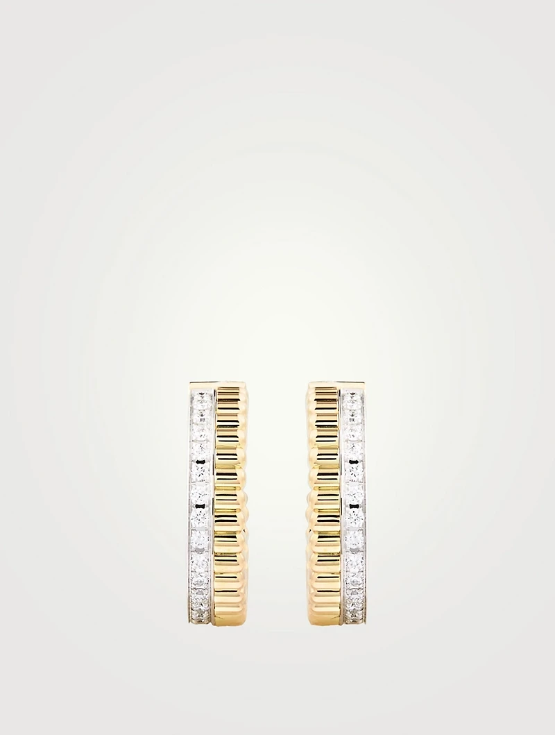 Quatre Radiant Edition 18K Gold Hoop Earrings With Diamonds