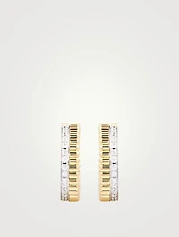 Quatre Radiant Edition 18K Gold Hoop Earrings With Diamonds