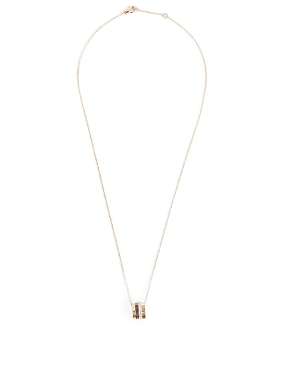 Quatre Classique Gold Pendant Necklace With Brown PVD And Diamonds