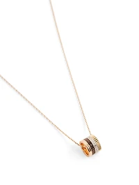 Quatre Classique Gold Pendant Necklace With Brown PVD And Diamonds
