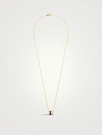 Quatre Classique Gold Mini Pendant Necklace With PVD And Diamond