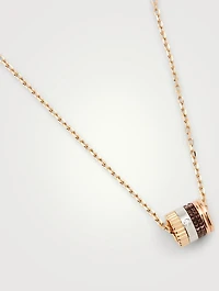 Quatre Classique Gold Mini Pendant Necklace With PVD And Diamond