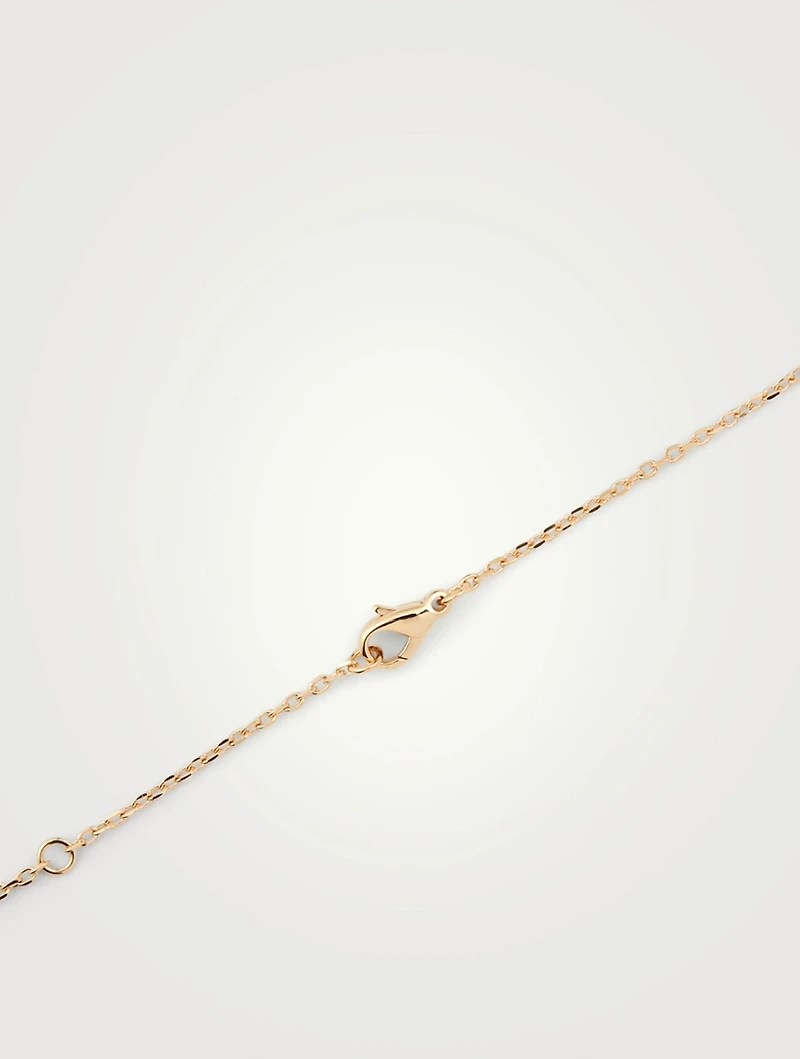 Quatre Classique Gold Mini Pendant Necklace With PVD And Diamond