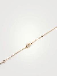 Quatre Classique Gold Mini Pendant Necklace With PVD And Diamond