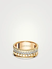 Small Radiant Edition Quatre Gold Ring With Diamonds