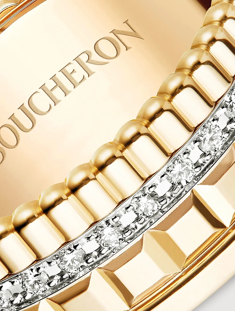 Small Radiant Edition Quatre Gold Ring With Diamonds