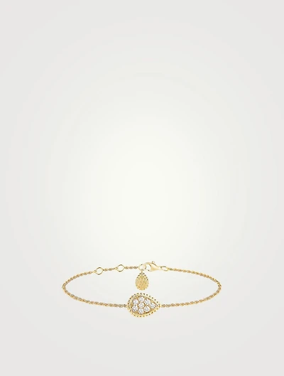 Serpent Bohème Motif Gold Chain Bracelet With Diamonds