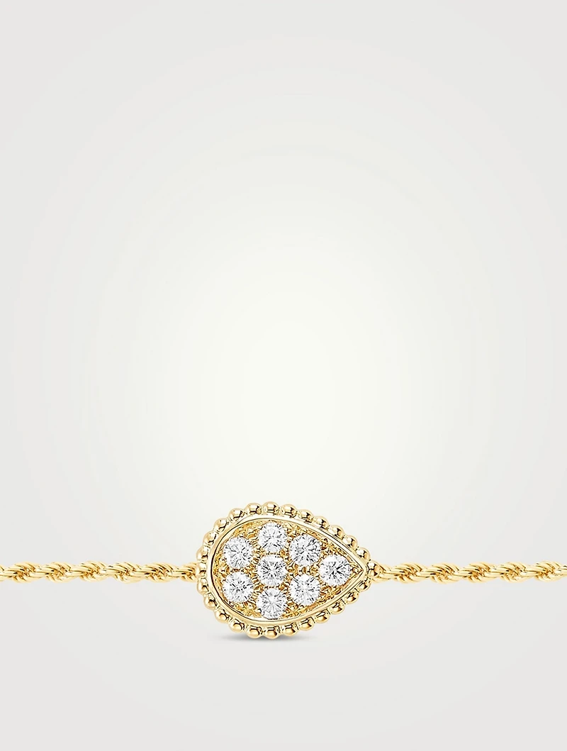 Serpent Bohème Motif Gold Chain Bracelet With Diamonds