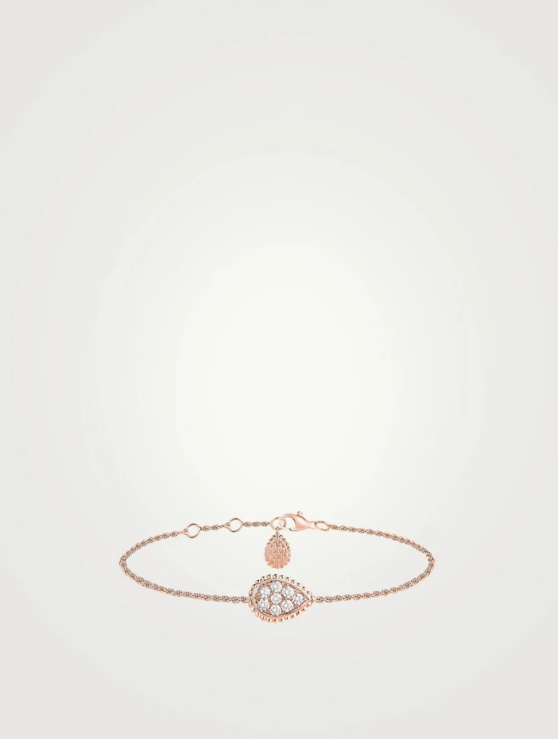 Serpent Bohème S Motif Rose Gold Chain Bracelet With Diamonds