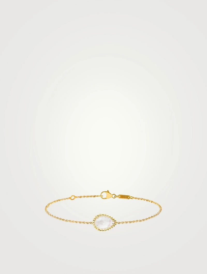 Serpent Bohème S Motif Gold Chain Bracelet With Mother Of Pearl