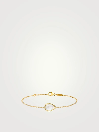Serpent Bohème S Motif Gold Chain Bracelet With Mother Of Pearl
