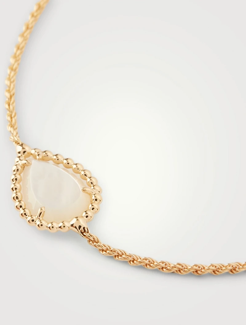 Serpent Bohème S Motif Gold Chain Bracelet With Mother Of Pearl