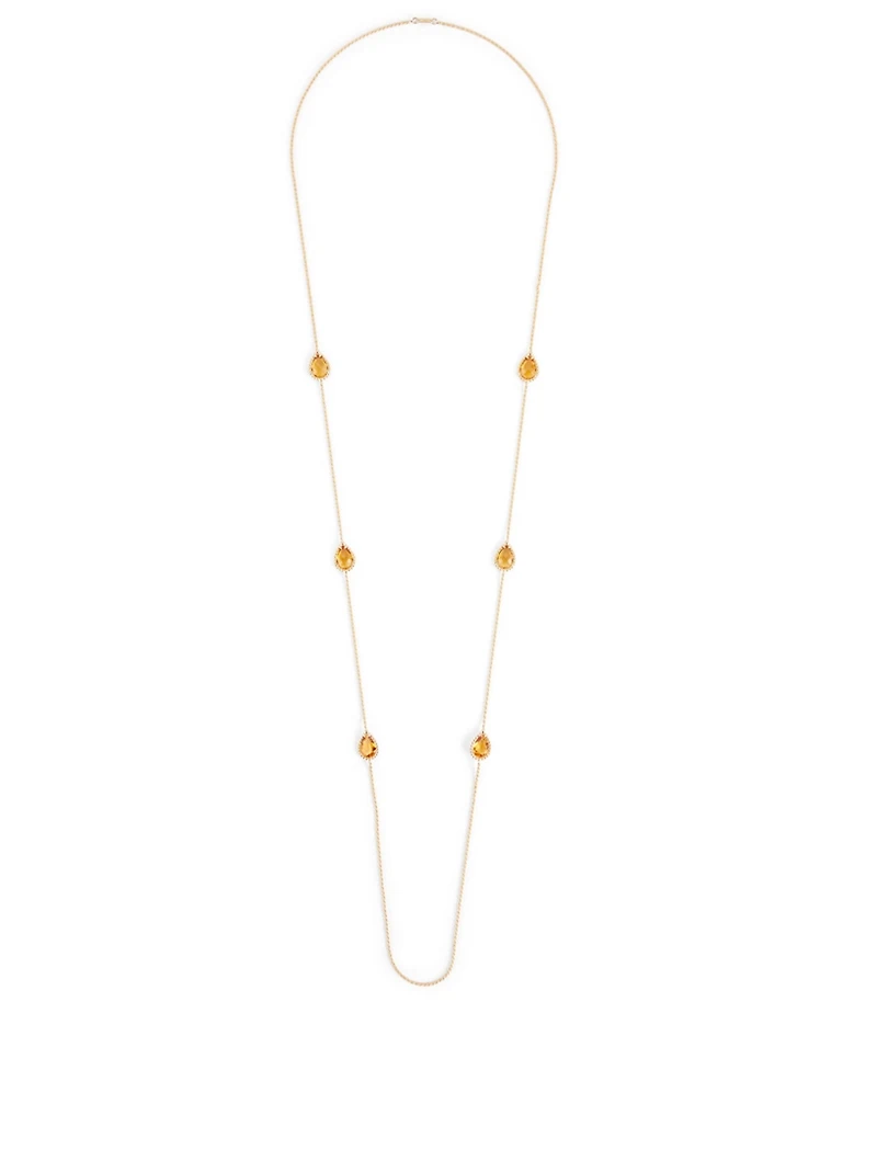 Serpent Bohème Gold Long Necklace With Citrine