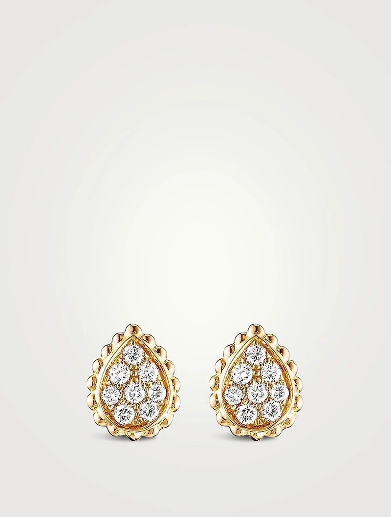 Serpent Bohème XS Motif Yellow Gold Stud Earrings With Diamonds