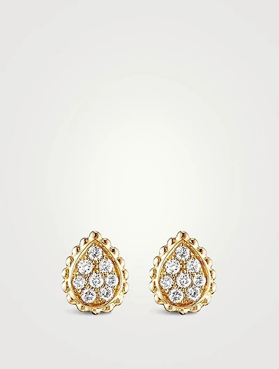 Serpent Bohème XS Motif Yellow Gold Stud Earrings With Diamonds