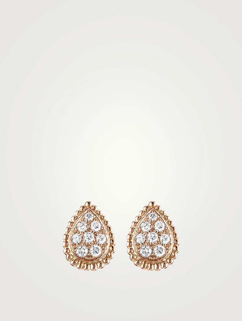 Serpent Bohème S Motif Rose Gold Stud Earrings With Diamonds