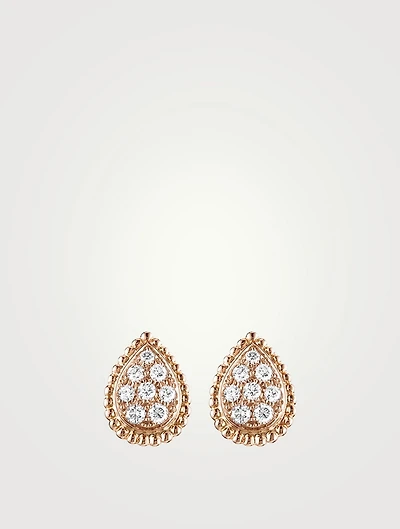 Serpent Bohème S Motif Rose Gold Stud Earrings With Diamonds