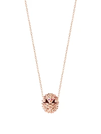 Hans The Hedgehog Rose Gold Pendant Necklace With Rubies And Black Diamond